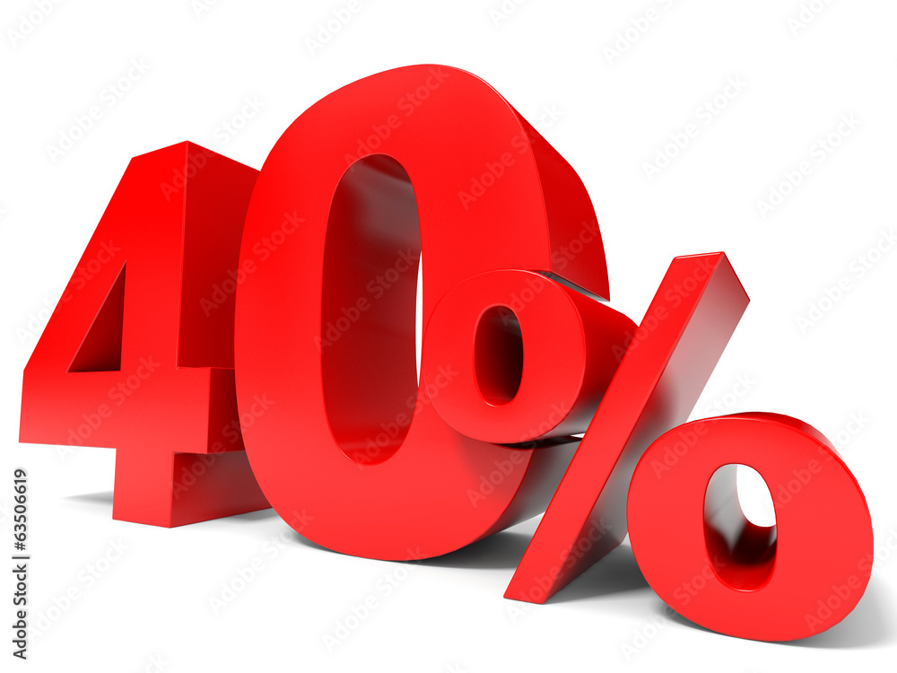 Red forty percent off. Discount 40%. Red forty percent off. Discount 40%.
