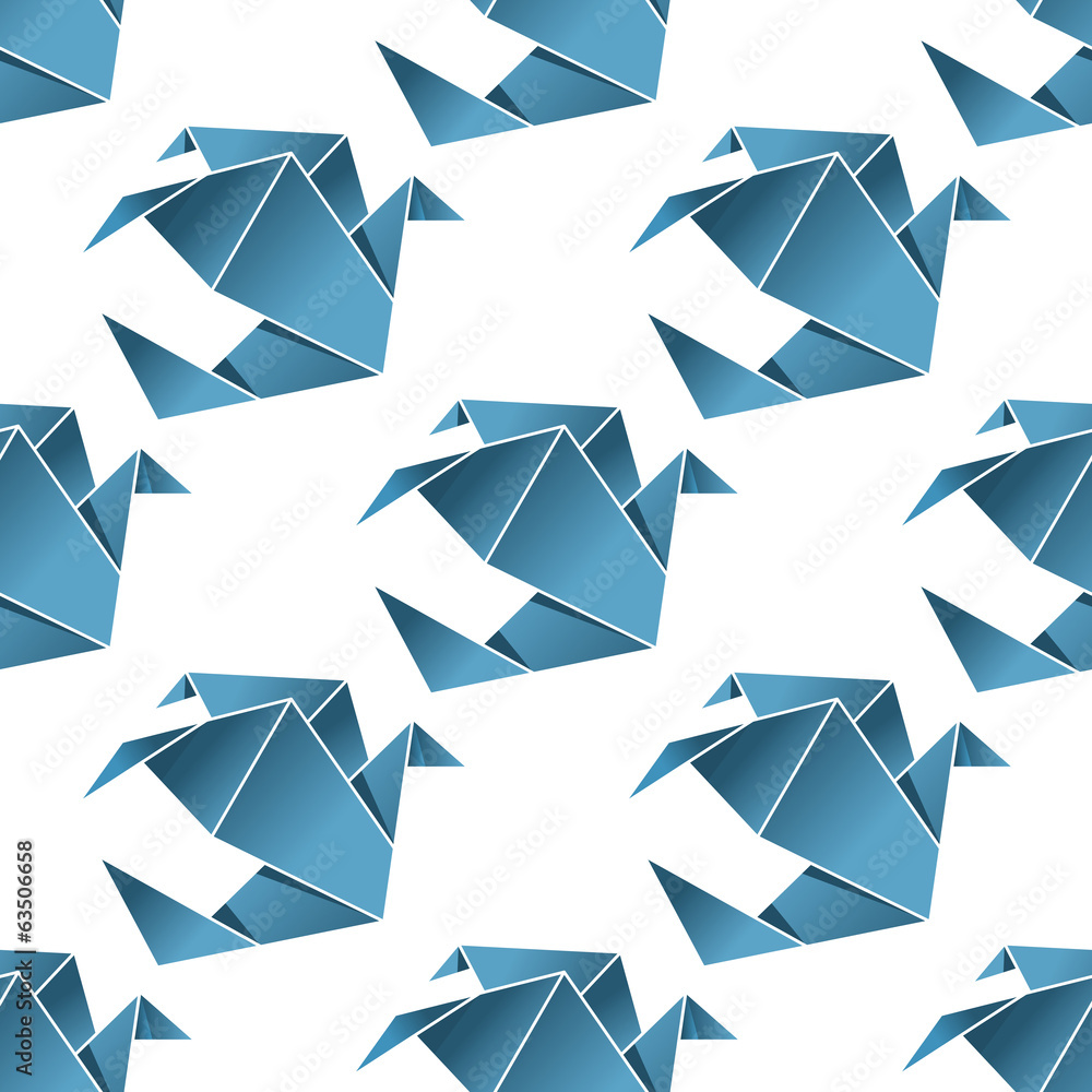 Seamless pattern of origami birds Seamless pattern of origami birds