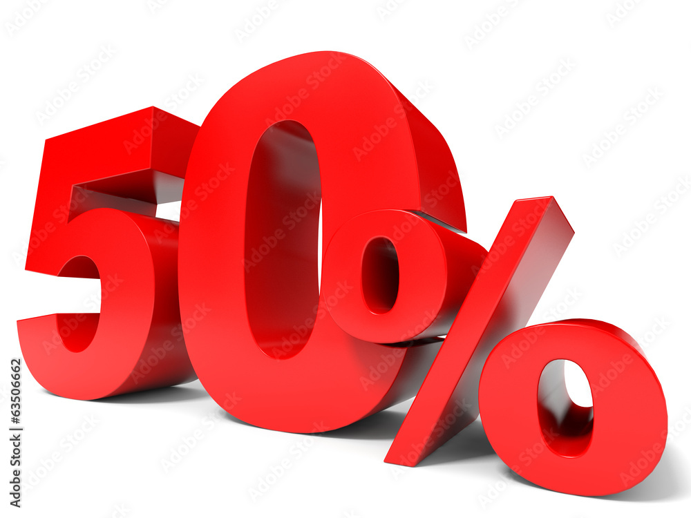 Red fifty percent off. Discount 50%. Red fifty percent off. Discount 50%.