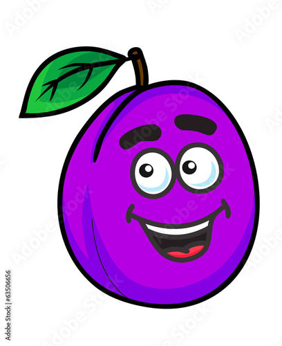 Purple cartoon plum fruit