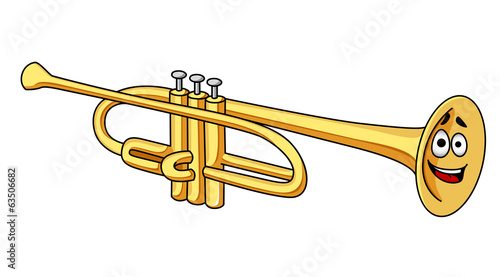 Cartoon brass trumpet