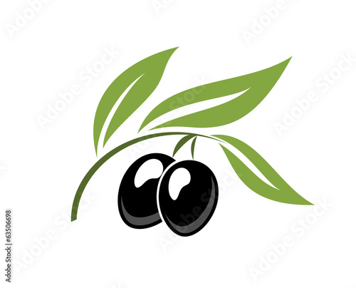 Two ripe black cartoon olives