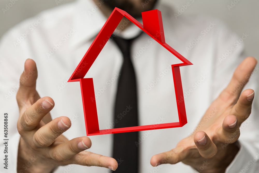 Naklejka premium house hand