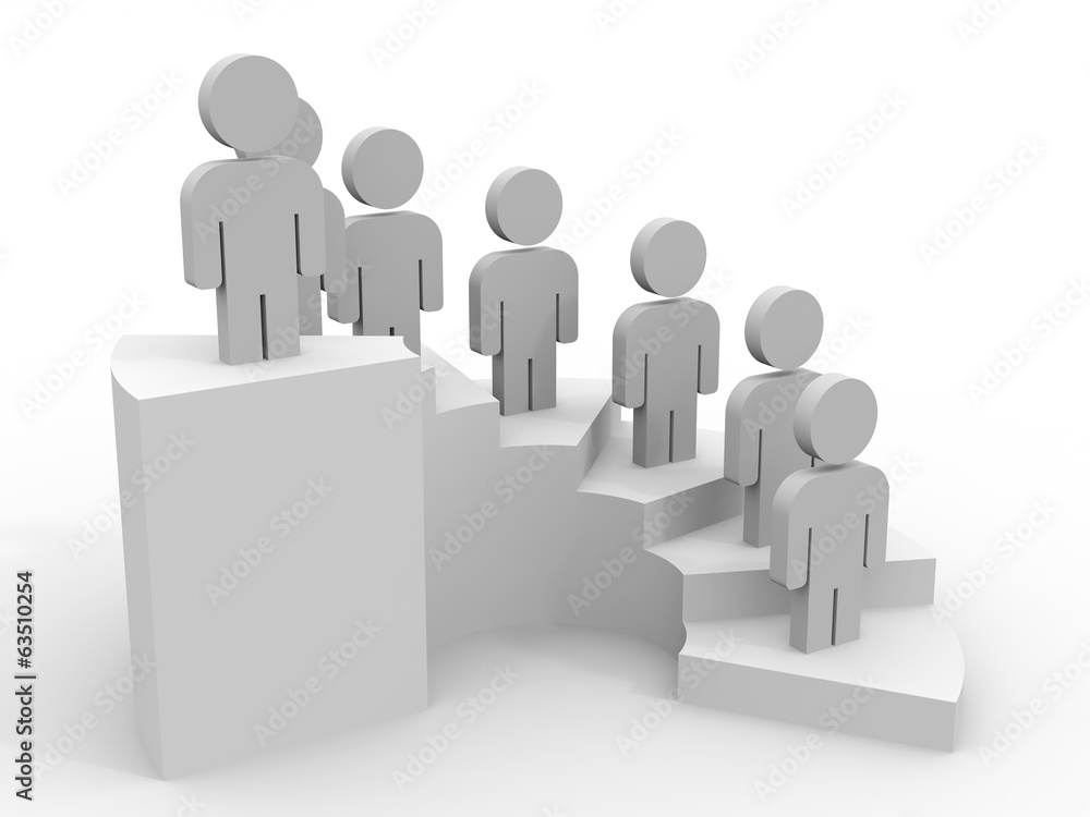 3D people. Career stair concept. 3D people. Career stair concept.