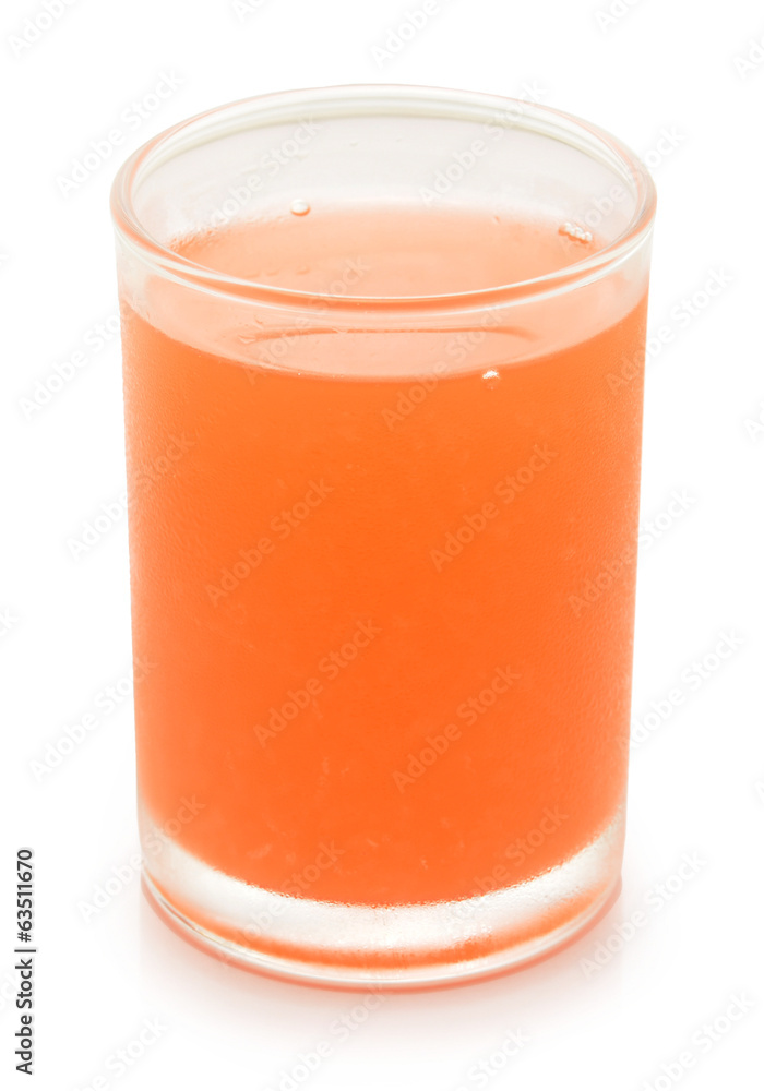 Full glass of orange juice on white background Full glass of orange juice on white background