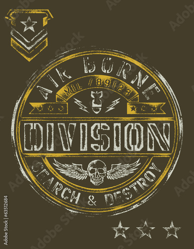 Military Stencil Vintage T-shirt Graphic