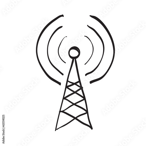 Hand drawn antenna on white