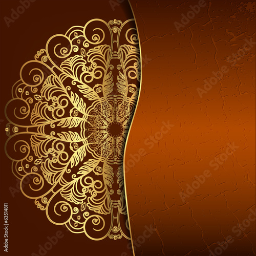 Luxury round openwork pattern. Template for the cover, invitatio