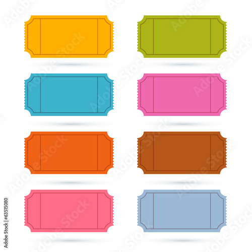 Colorful Vector Ticket Set Illustration
