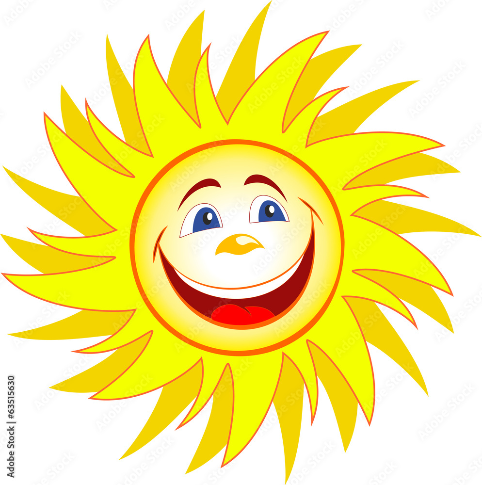 Happy sun cartoon