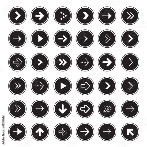 Black Arrows Set in Circles