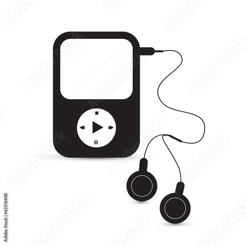 Black Vector Mp3 Player Illustration