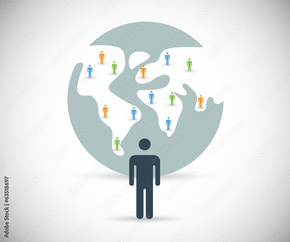 Building social media network and finding new contacts vector Building social media network and finding new contacts vector