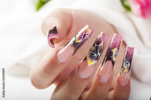 Fotografie Human hand with the beautiful fingernail