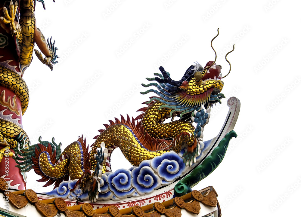 Fototapeta premium Chinese dragon image in Chinese temple