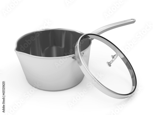 Open Steel Pot isolated on white background