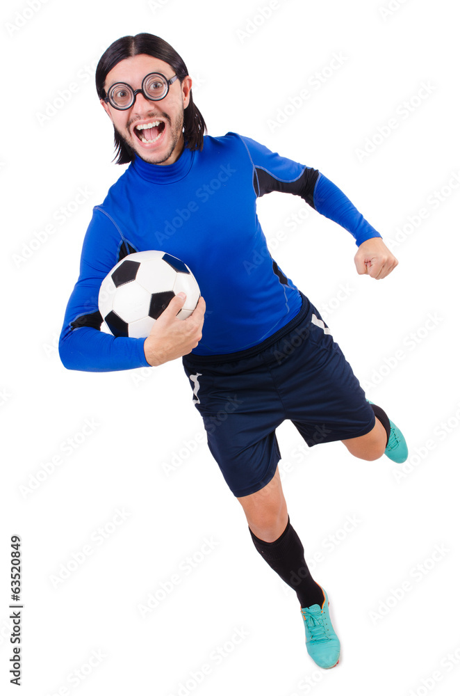 Football player isolated on the white background Football player isolated on the white background