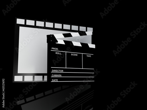 Obraz na plátně Clapper board, 3d illustration