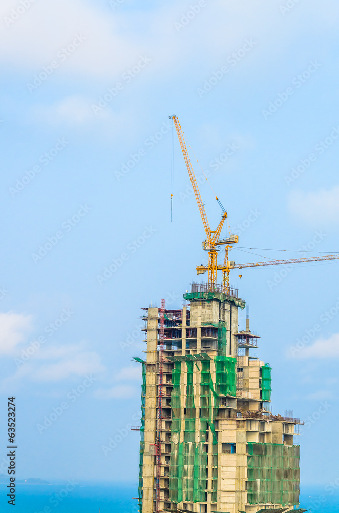 Construction crane building