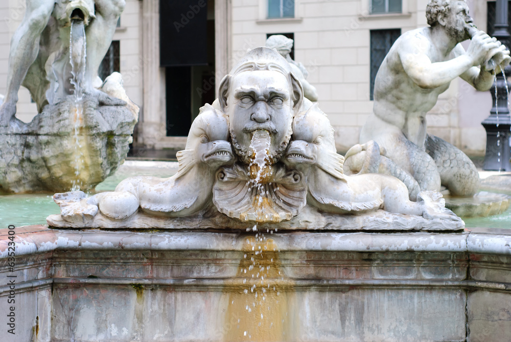 The Moor Fountain (Fontana del Moro), Piazza Navona, Rome