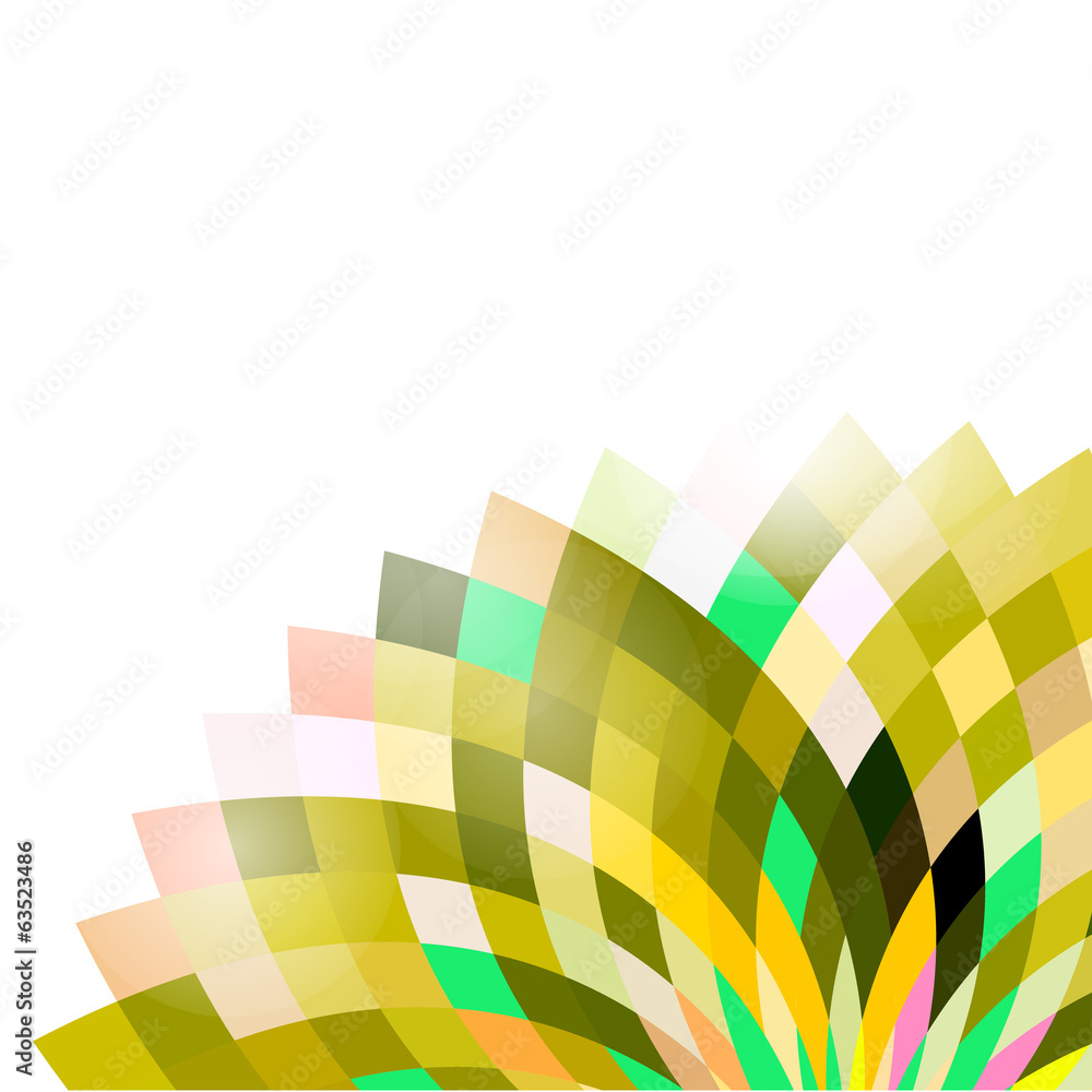 Fototapeta premium Geometric colorful flower shape isolate white background, vector