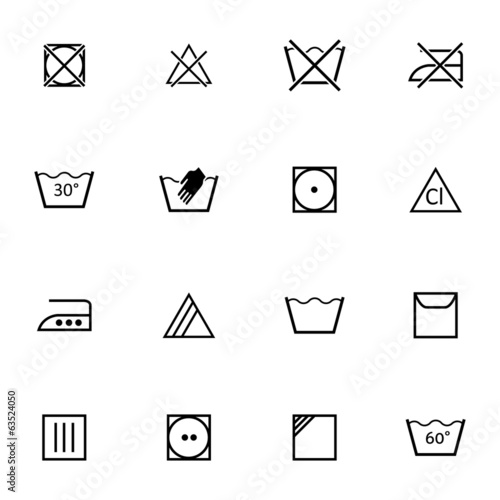 Vector black washing icons set