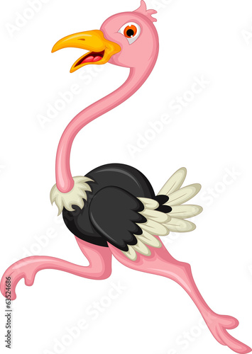ostrich cartoon running