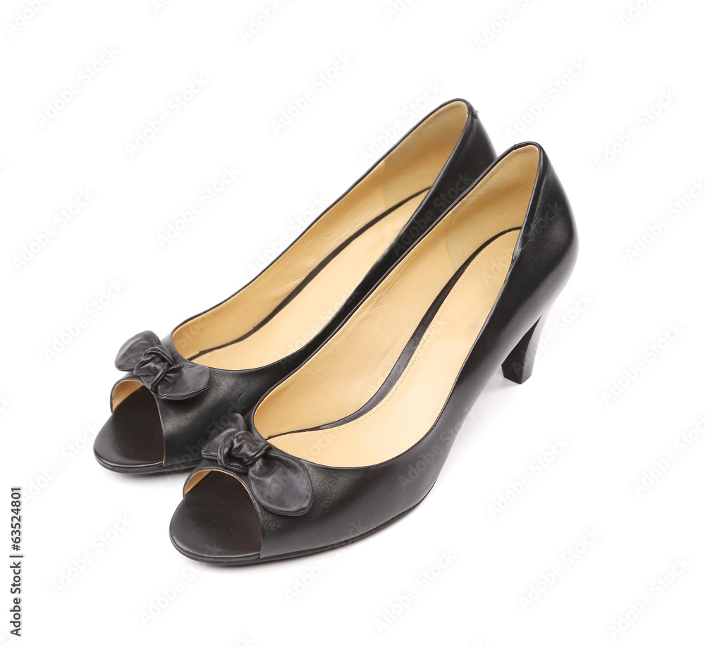 Fototapeta premium Pair of black woman shoes