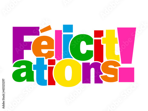 Mosaïque de Lettres "FELICITATIONS!" (carte voeux bravo message)