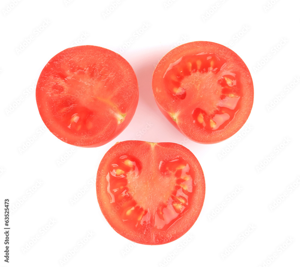 close up of three Tomato slice close up of three Tomato slice