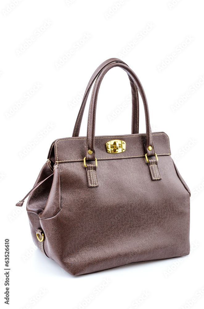 Woman leather bag isolated white background Woman leather bag isolated white background