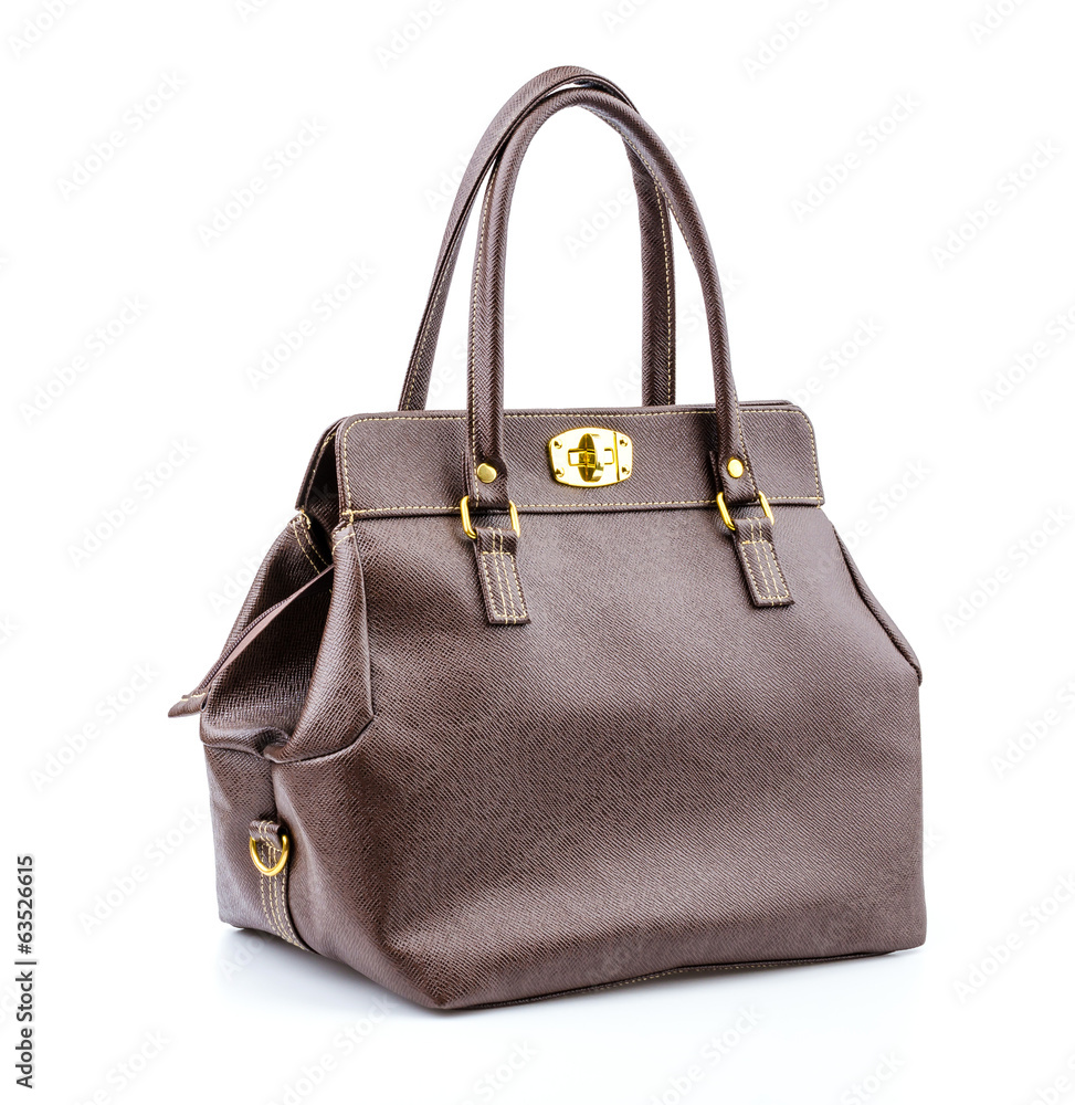 Woman leather bag isolated white background Woman leather bag isolated white background