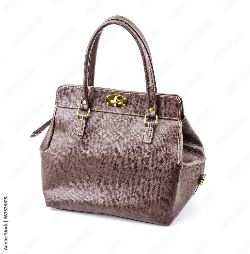 Woman leather bag isolated white background Woman leather bag isolated white background