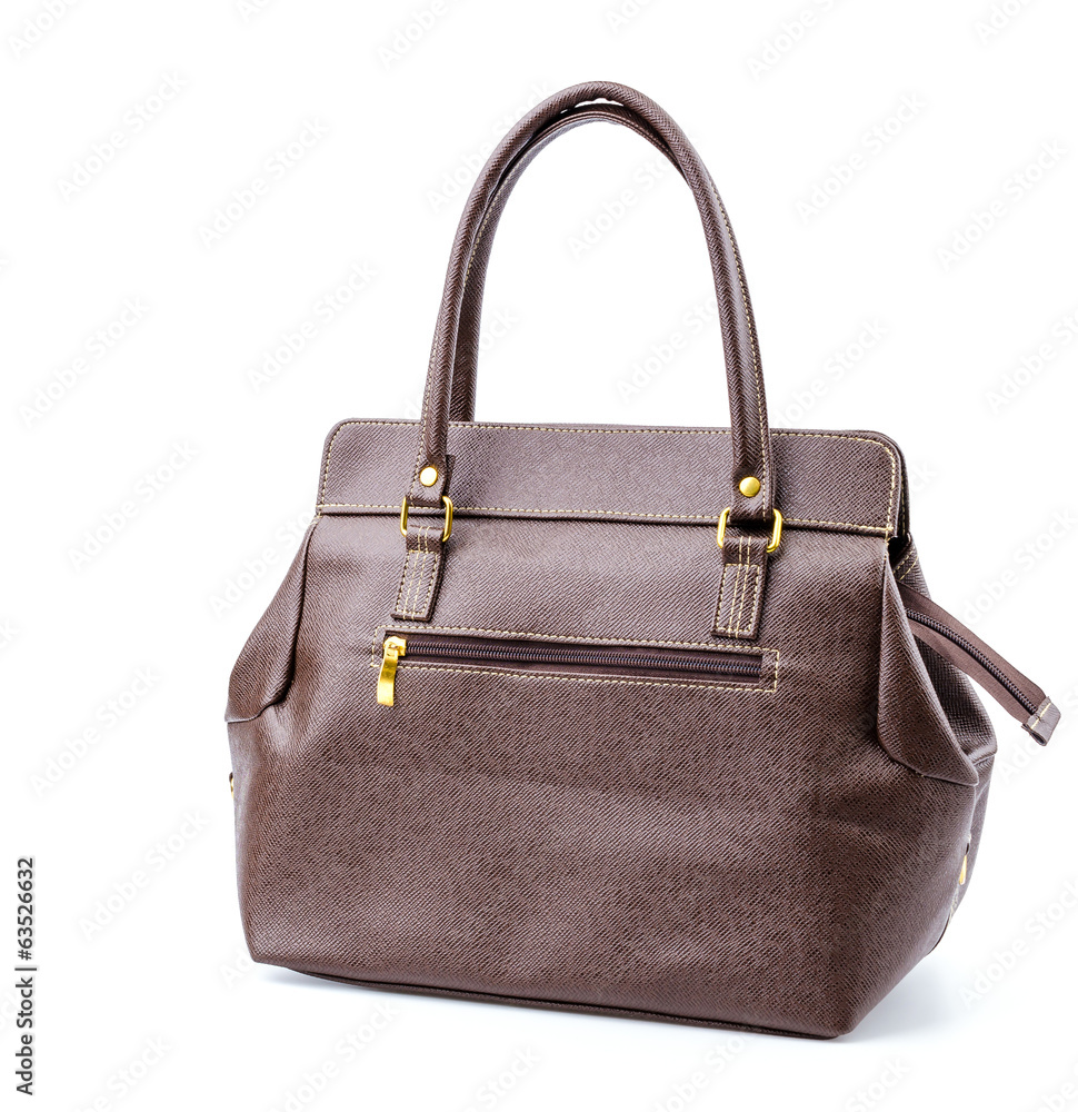 Woman leather bag isolated white background Woman leather bag isolated white background