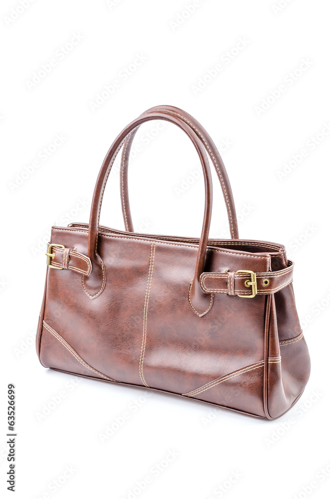 Woman leather bag isolated white background Woman leather bag isolated white background