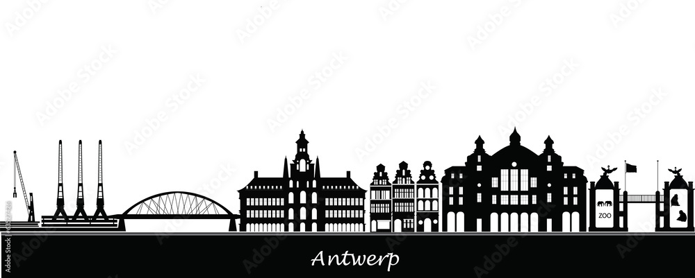 belgium city antwerp skyline