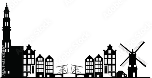 Canvas Print Skyline Amsterdam