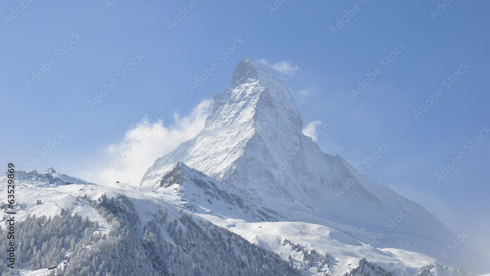 Zermatt, Bergdorf, Skigebiet, Schweizer Alpen, Winter