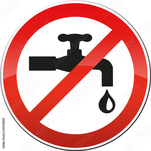 Schild Verbot tropfender Wasserhahn