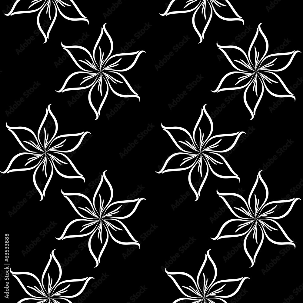 vector seamless pattern with abstract flowers vector seamless pattern with abstract flowers