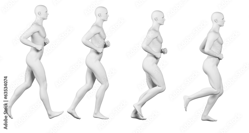 running cycle illustration - white body running cycle illustration - white body
