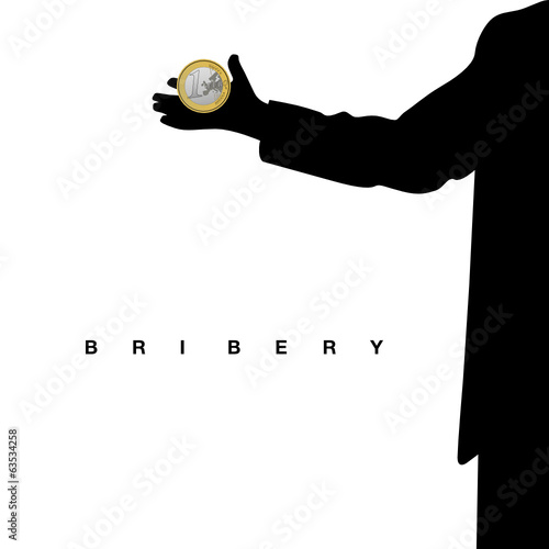 bribery with euro black vector