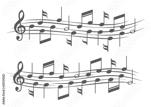 Music notes on staves
