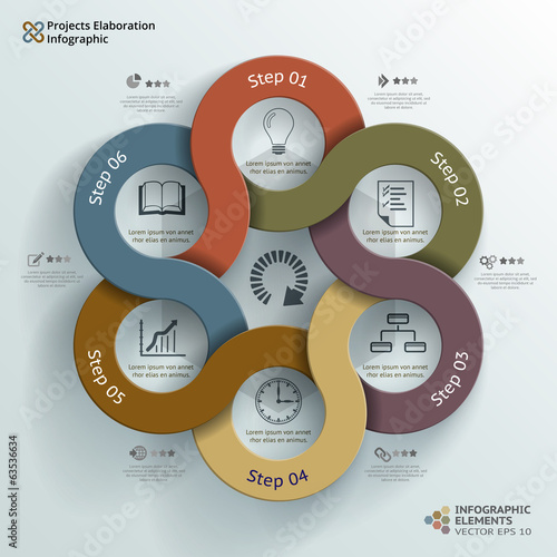 Linked Circles Projects Elaboration Infographic Background