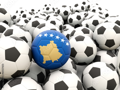 Football with flag of kosovo