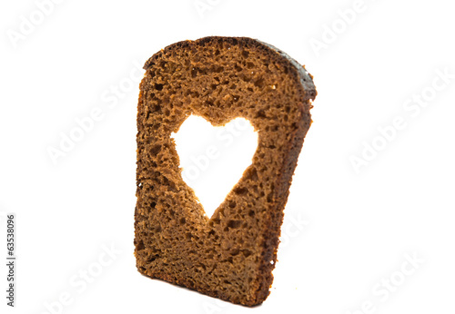 slice of black rye bread isolated