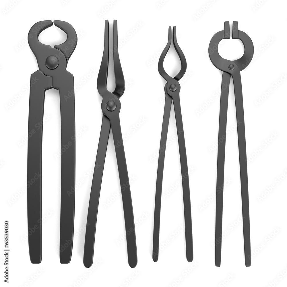 realistic 3d render of blacksmith pliers realistic 3d render of blacksmith pliers