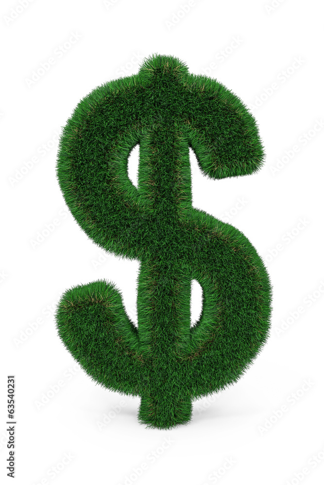 Green grass dollar sign. Green grass dollar sign.