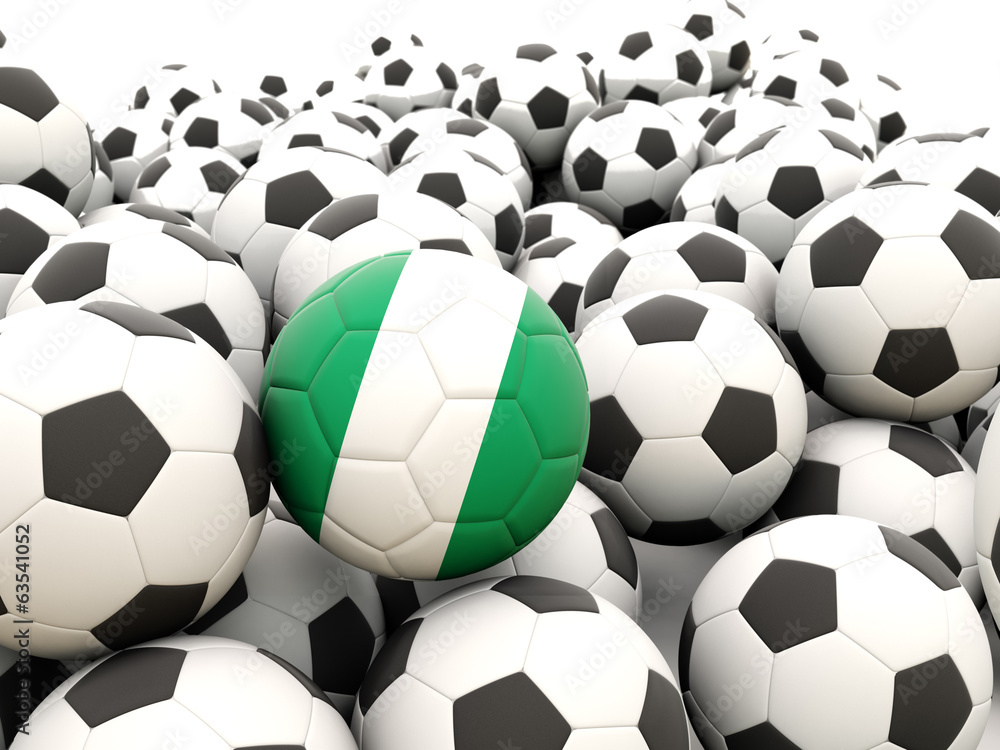Football with flag of nigeria Football with flag of nigeria