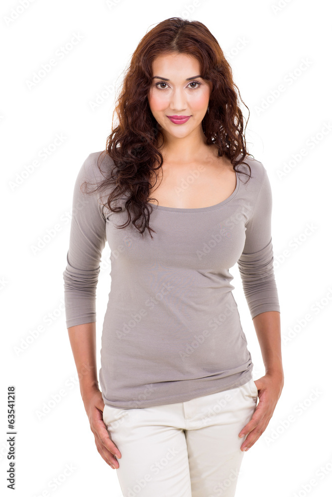 young woman looking at the camera young woman looking at the camera